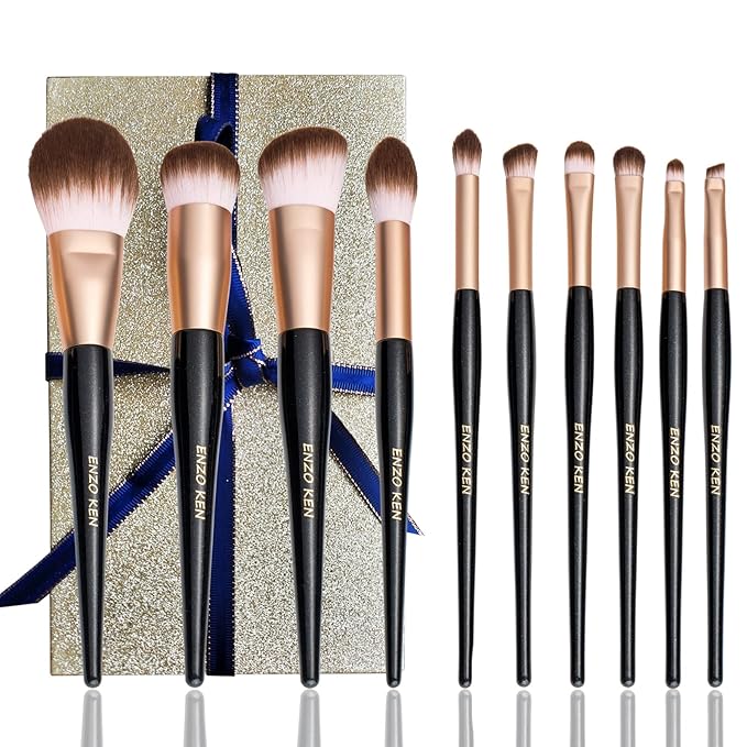 Elegant Natural Goat Hair Makeup Brush Set with Gift Box, Natural Hair Makeup Brushes Set Professional, Make up Brushes Set Professional, Natural Makeup Brushes, Cosmetic Brushes Makeup Set.
