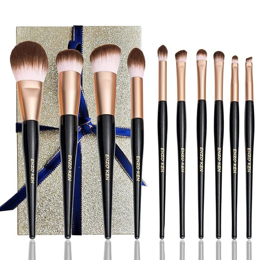 Elegant Natural Goat Hair Makeup Brush Set with Gift Box, Natural Hair Makeup Brushes Set Professional, Make up Brushes Set Professional, Natural Makeup Brushes, Cosmetic Brushes Makeup Set.