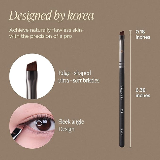 Piccasso 799 Edge Eyeliner Brush – Angled Eyeliner Brush for Gel, Liquid, and Cream, Sharp Precision for Winged Liner and Eye Makeup, Professional Facial Brush and Eyebrow Tool by K-Beauty Brand