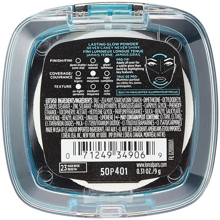 L'Oréal Paris Infallible Pro Glow Pressed Powder, Nude Beige, 0.31 oz.