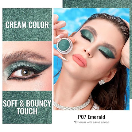 Oulac Shimmer Cream Eyeshadow also for Highlighter Blendable Eye Shadow Waterproof&Long Lasting with Moisturizing Formula Soft Shimmer Eye Make-up,Vegan & Cruelty-Free,6g P07