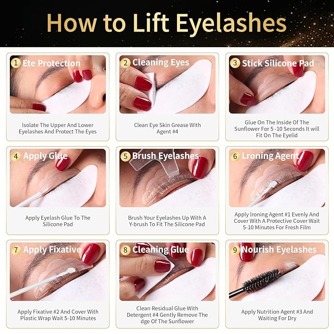 DONG RHYME Lash Lift Kit - Plant Extract Eyelash Lift Kit, Professional Salon Grade 2-in-1 Lash and Brow lamination kit, Precise Press Bottle Eyelash Perm Kit