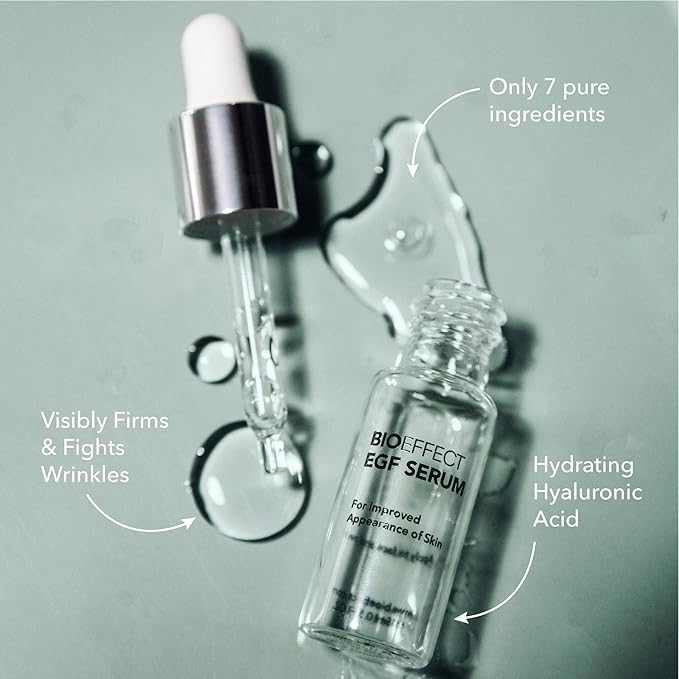 BIOEFFECT EGF Serum Treatment Duo with Hyaluronic Acid, Enhance Skin with Moisturizing, Firming, Wrinkle-Fighting Treatment for Face And Neck, Day And Night, Best Derma Roller Facial Serum