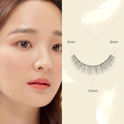 EYEME Eyelash NO.37 – 5 Set Pack, Short Natural False Eyelashes with Wispy Cat Eye Design, Lightweight Lashes for a Soft & Elegant Look, Genuine Korean Product