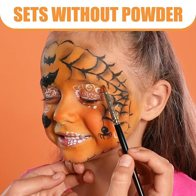 BOBISUKA Orange Face Body Paint, Water Based Face Painting for Art Theater Halloween Party Cosplay Clown SFX Makeup for Women Adults, Non-Toxic Washable