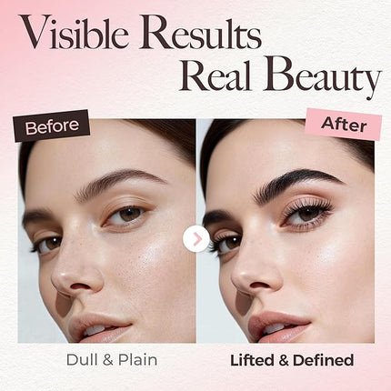 LASHVIEW Lash Lift and Eyebrow Kit, Professional Eyelash Perm Kit and Eyelash & Eyebrow Set Quick Lifting & Voluminous Coloring Gifts for Women Salon Grade Home DIY(BLACK)