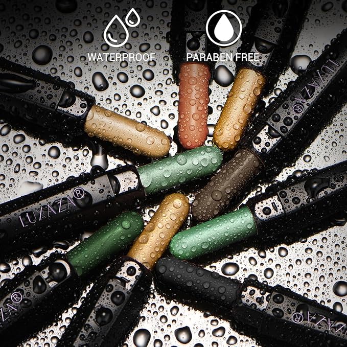 FIREFLIES LIGHT Eyeshadow Stick Makeup 6PCS Set, Green Metallic Shimmer Matte Cream Eye Shadow Eyeliner Brightener Pencil Crayon - FIREFLIES LIGHT