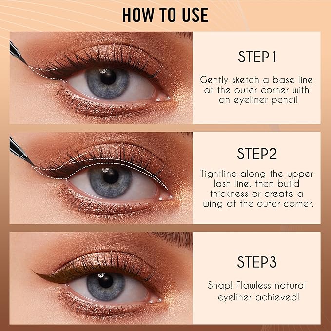 docolor Eyeliner, 2PCS Brown Liquid Eyeliner Waterproof Eye Liner Pen Super Slim Precise All Day Brown Eye Pencils Professional Makeup Liquid Eye Liner Pencil for Women