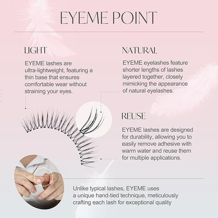 EYEME Cutting Eyelash NO.W33 – 5 Set Pack, Premium Cluster Lashes with W-Shaped Design for a Wide & Lifted Eye Look, Customizable & Lightweight for a Natural Finish,Glue Not Included, K-Beauty