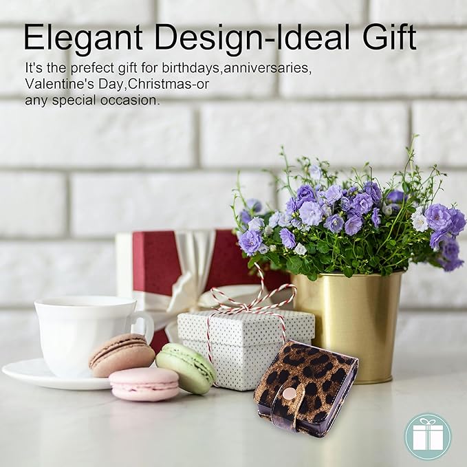 Cockatoo Leather Lipstick Case with Mirror, Women's Portable Lipstick Pouch Travel Cosmetic Bag, Mini Cosmetic Bag (Bright Red)