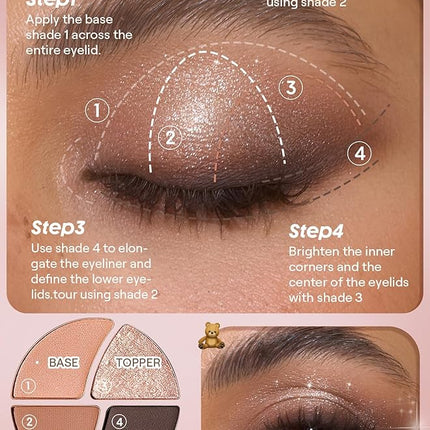 SHEGLAM Daydreamer Mini Palette 4 Colors Eyeshadow Palette - Teddy Meringue