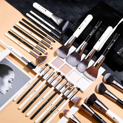 DUcare Professional Makeup Brushes Set 31Pcs Panda Series Makeup Brush Set Kabuki Foundation Blending Face Powder Blush Concealers Eye Shadows With Leather Case Organizer