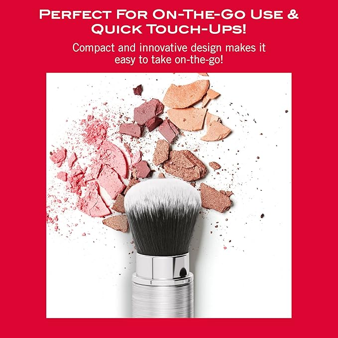 Mirabella Retractable Kabuki Brush, Premium Professional Makeup Brush Collection, Cruelty-Free Synthetic Bristle Brush with Hand-Sculpted Brushed Aluminum Handle, Luxury Blending Brush for Makeup