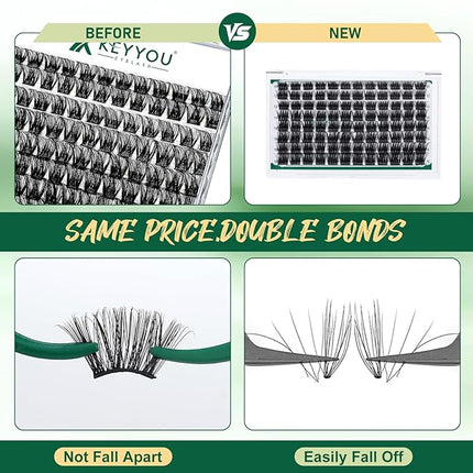 Lash Clusters,96 Pcs Cluster Lashes D Curl 10-18MIX DIY Lash Extensions Eyelash Clusters,KEYYOU Volume Wispy Individual Lashes Soft&Comfortable Easy DIY at Home(Y30,D-10-18MIX)