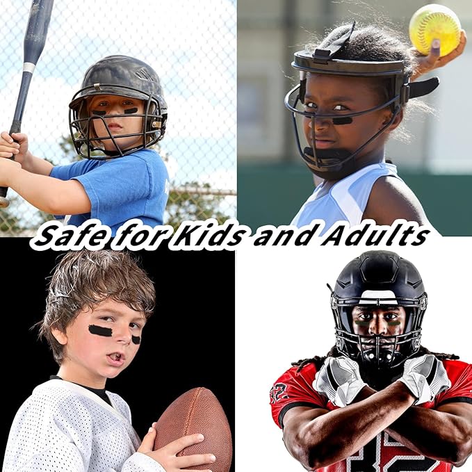 MEICOLY 3PCS Black White and Green Face Body Paint Stick,Waterproof Eye Black Baseball Softball Football,Face Paint Stick for Halloween SFX Cosplay Makeup