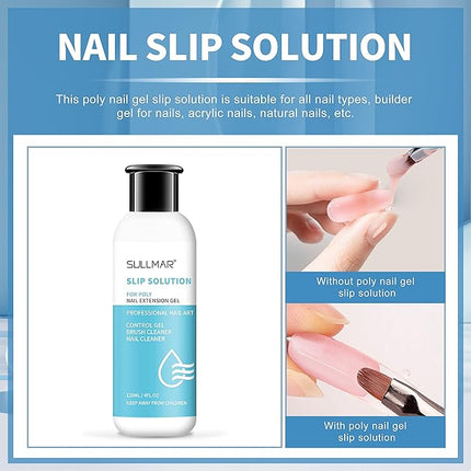 120ml 4FL.OZ Slip Solution for Poly Nail Gel Extension Nail Liquid Slip Solution and False Nail Gel Cleanser