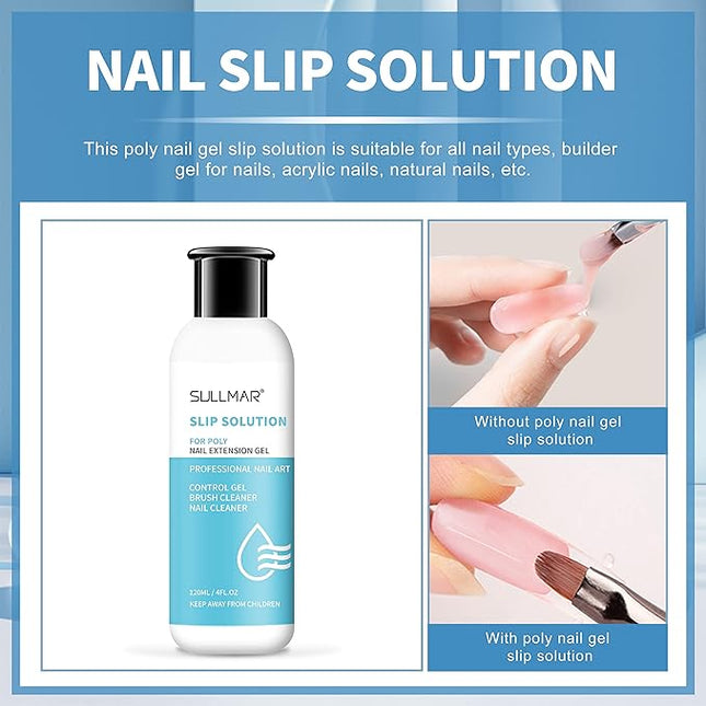 120ml 4FL.OZ Slip Solution for Poly Nail Gel Extension Nail Liquid Slip Solution and False Nail Gel Cleanser