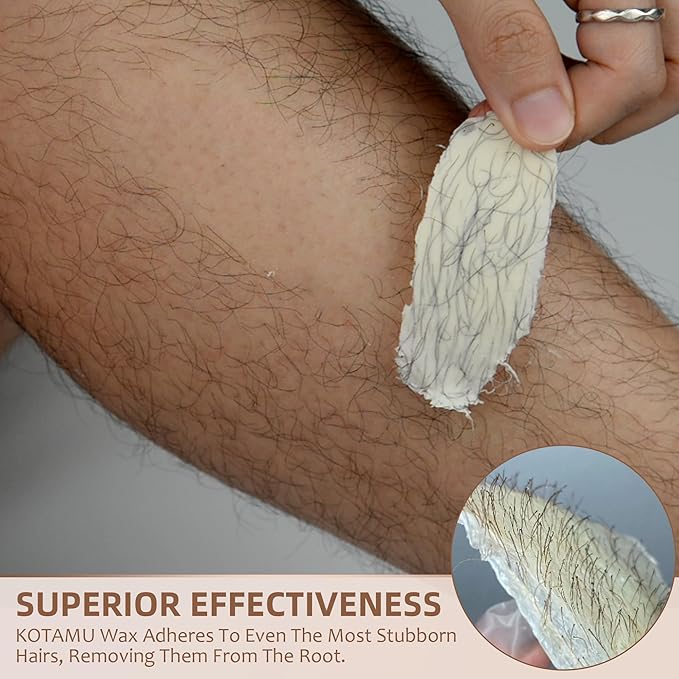 KOTAMU Hard Wax Beads for Women & Men Hair Removal, Cream Wax Beans for Full Body Sensitive Skin Chest Back Leg Facial Bikini Brazilian Waxing, 2.5lb Refill Waxing Beads Target Thick & Thin Hair