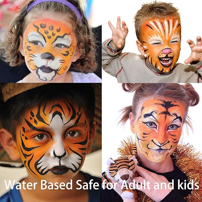 MEICOLY Orange Eye Black Stick,Waterproof Eye Black Baseball Softball Football Lacrosse,Orange Face Body Paint Stick for Halloween SFX Pumpkin Tiger Lion Cosplay Makeup