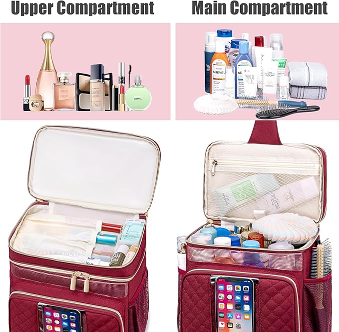 Large Toiletry Bag for Women Men,Bathroom Bag,Water Resistant Portable Shower Caddy for College Dorm,Hanging Toiletry Bags for Traveling,Gym Camping Cruise Ship Travel Essentials Shower Bag