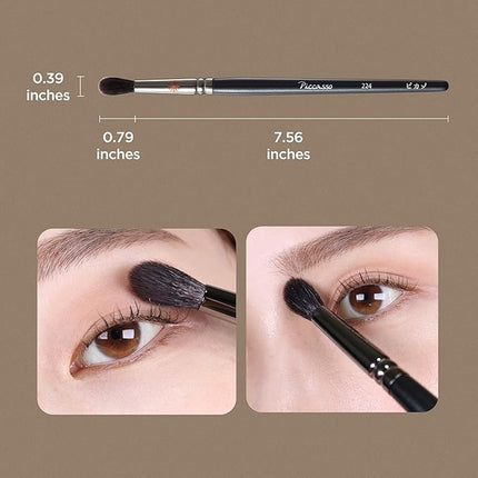 Piccasso 224 Eyeshadow Brush – Korean Eye Makeup Brush with Soft Tapered Bristles for Blending and Nose Contouring, Multi-Use Eye Shadow Brush for Daily Makeup and Shading