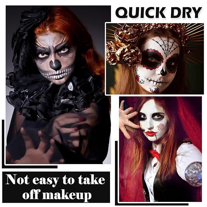 White Body Paint Palette - Oil Based Professional Face & Body Paint for Halloween, Clown, Stage, Zombie, Vampire Makeup