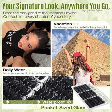 Volume Lash Clusters 60D 80D 100D Cluster Eyelash Extensions D Curve Individual Lashes Extensions 10-16MM Natural Cluster Lashes Wispy Eyelash Clusters Thick DIY Lash Pack by Mavphnee