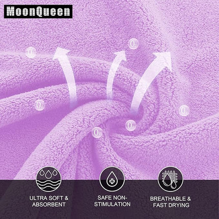 MOONQUEEN Ultra Soft Premium Washcloths Set - 12 x 12 inches - 24 Pack - Quick Drying - Highly Absorbent Coral Velvet Bathroom Wash Clothes - Use as Bath, Spa, Facial, Fingertip Towel (Purple)
