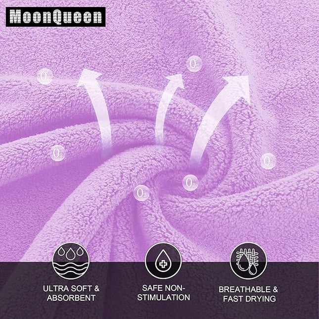 MOONQUEEN Ultra Soft Premium Washcloths Set - 12 x 12 inches - 24 Pack - Quick Drying - Highly Absorbent Coral Velvet Bathroom Wash Clothes - Use as Bath, Spa, Facial, Fingertip Towel (Purple)