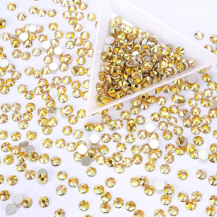 1440Pcs Metallic Sunshine Crystal Rhinestones,Glass Flatback Rhinestones Gemstones for Nail Face Makeup Art Crafts Clothes Decoration-(SS20,Metallic Sunshine)