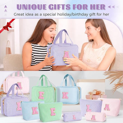 Daughter Teen Girl Gifts - Cute Toiletry Cosmetic Bag for Bridesmaid Friends | Travel Bag for Bride Maid of honor Bridal Shower Personalized Bachelorette Girlfriend Gifts - Lavender D