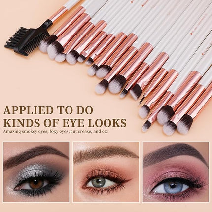 DUcare Makeup Brush Set Professional 27Pcs Makeup Brushes Premium Synthetic Kabuki Foundation Blending Face Powder Blush Concealers Eye Shadows Make Up Brushes Kit White