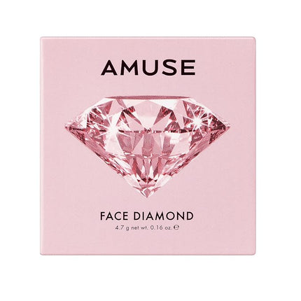 Amuse SEOUL Face Diamond Pink Diamond Highlighter | High Glossy Face Illuminator Powder, Korean Beauty Highlighter Makeup, Shimmer Glow Rose & Gold Glow Illuminator, Cruelty-Free & Vegan (4.7g)