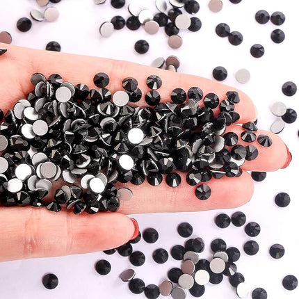 1440Pcs Black Crystal Rhinestones,Glass Flatback Rhinestones Gemstones for Nail Face Makeup Art Crafts Clothes Decoration -(SS20,4.8mm,Black)