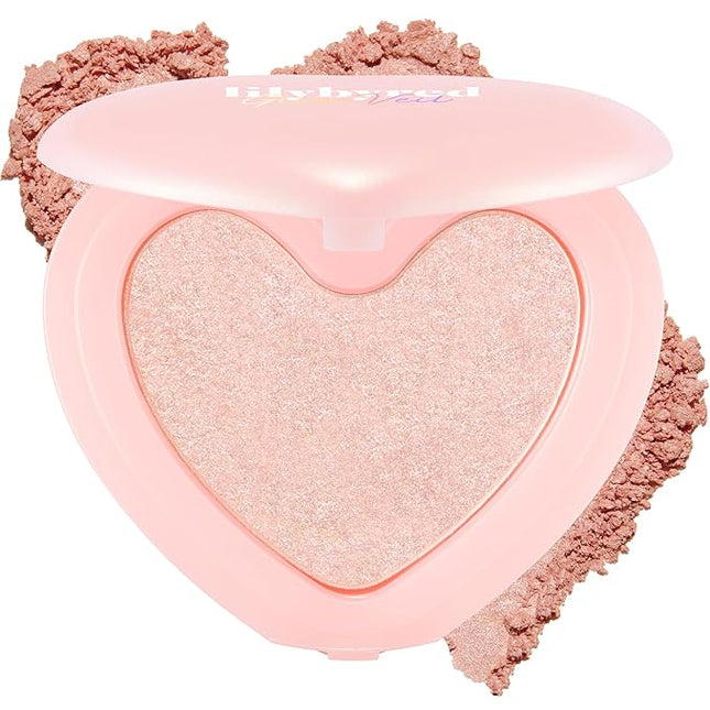 lilybyred Luv Beam Glow Veil | Korean Heart-Shaped Highlighter, Illuminating Shimmer, Radiant Glow, Silky Powder Texture, Buildable & Blendable, Lightweight & Long-Lasting, 0.11 oz. (04 Sun Beam)
