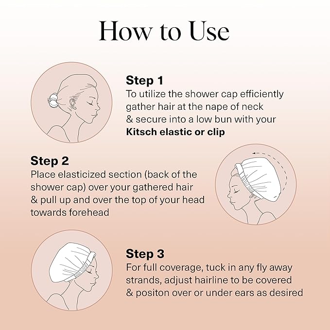 Kitsch Luxury Shower Caps for Women Reusable Waterproof - Large Shower Cap for Women and Men, Non-slip, Quick-dry Hair Cap for Long & Short Hair, Comfortable and Stylish Design - Palm Leaves