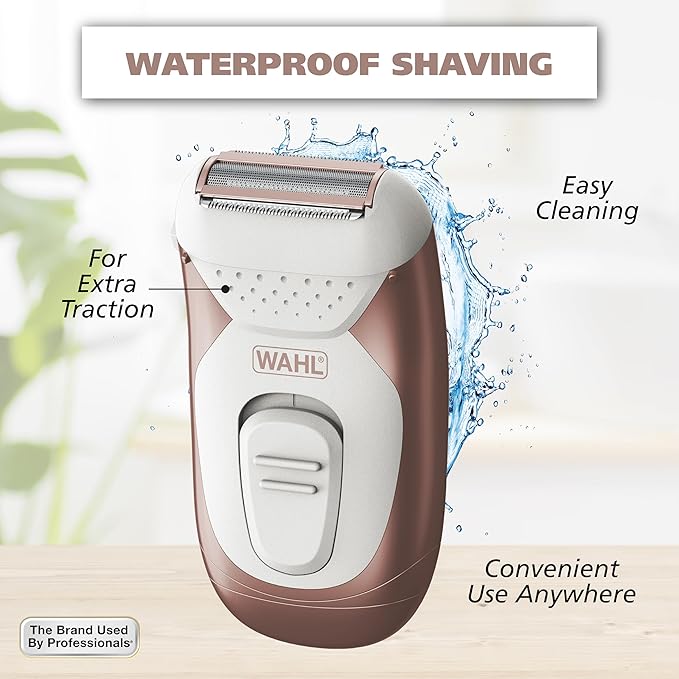 Wahl Smooth Confidence Ladies Waterproof Cordless Battery Shaver for Legs, Bikini Line, and Armpits - Model 7067