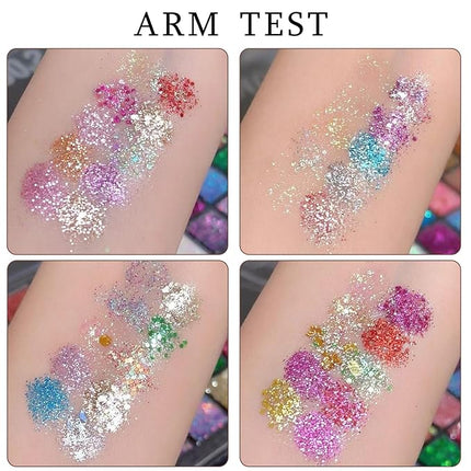 K'APEINE Glitter Eyeshadow Palette-Ultra Shimmer Makeup Palette Eye Shadow Chunky & Fine Pressed 40 Colors Highly Pigmented Eye Shades Long Lasting Waterproof for Face Body