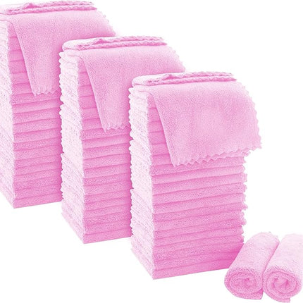 MOONQUEEN Ultra Soft Premium Washcloths Set - 12 x 12 inches - 72 Pack - Quick Drying - Highly Absorbent Coral Velvet Bathroom Wash Clothes (Frozen Berry)