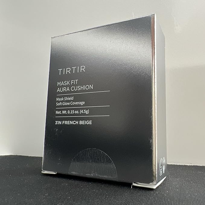 [*Mini Size*] TIRTIR Aura Glow Silver Cushion | Korean Cushion Foundation, (#31N French Beige, 0.15 Fl Oz)