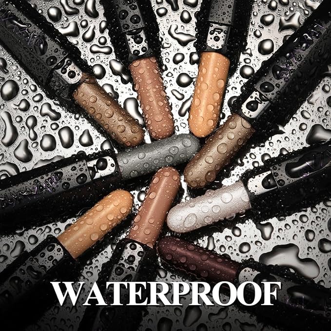 Neutral Brown Eyeshadow Stick Makeup 6PCS Set, Metallic Shimmer Matte Cream Eye Shadow Eyeliner Brightener Pencil Crayon - BROWN LATTE