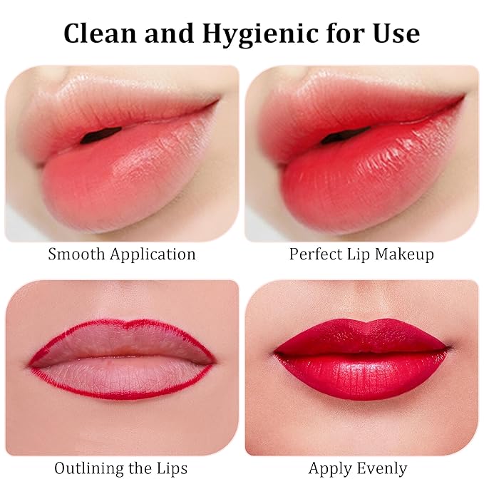 COCIDE 50Pcs Disposable Lip Brush– Lip Applicators Makeup Applicators Lipstick Brush Makeup Brushes & Tools Lip Wands Makeup Artist Kit Essentials Beauty Tools