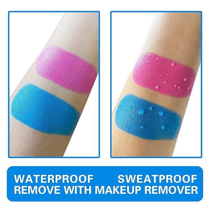 MEICOLY Blue Face Body Paint Stick(1.06 Oz), Scary Clown Blue Makeup Face Paint,Blue Eye Black Baseball,Body Paint for Halloween Special Effects Smurf Mystique Cosplay Avatar SFX Makeup