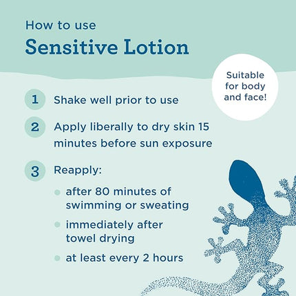 Blue Lizard Sensitive Mineral SPF 50 Sunscreen Lotion, 100% Mineral Sunscreen, UVA/UVB Protection, Infused with organic Aloe Vera, Soothes and Hydrates, 5 fl oz | with Zinc Oxide, 50+, Water Resistant, UVAUVB Protection, Sensitve