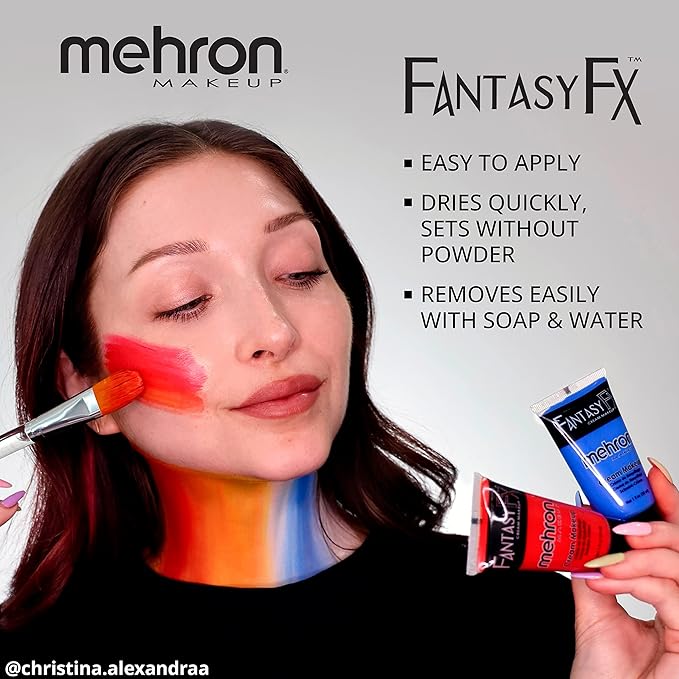 Mehron Makeup Fantasy FX Cream Makeup | Water Based | Halloween | Monster Grey Face & Body Paint For Adults 1 fl oz (30ml) (MONSTER GREY)