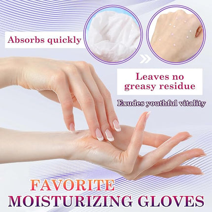 6 Pairs Hand Masks Moisturizing Gloves, Hydrating Hand Mask Moisturizer Gloves Care for Dry Cracked Hands, Smooth Long Lasting Soft Firming Hand Mask Gift Set for Men Women（N