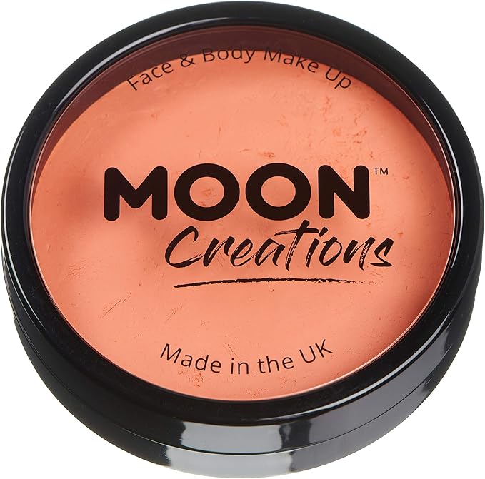 Pro Face & Body Paint Cake Pots by Moon Creations - Apricot - Professional Water Based Face Paint Makeup for Adults, Kids - 1.26oz