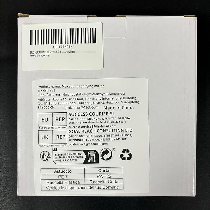 Jadazror-10X Makeup Magnifying Mirror, 6inch Hand mirrors Makeup Magnification and Tweezers Set, 10X Travel Magnified Mirror with Suction Cups for Easy Mounting-Blackhead/Blemish Removal for Women Men