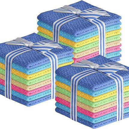 Elaine Karen Multicolored Body Wash Cloths Cotton Washcloths 24 Pack Cotton wash Cloths for Showering, Face Towels Cotton, Rags for Body - Soft and Absorbent - Wash Cloths for Body, 12 x 12 Inches
