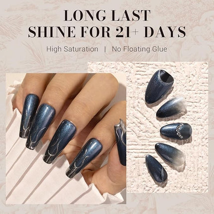 MelodySusie Blue Glitter Gel Nail Polish,0.5fl oz Nails Soak Off UV LED Blue Shimmer Gel Polish Gift for Women Nail Art Manicure Salon DIY Nail Design Decoration at Home-z036-A2104